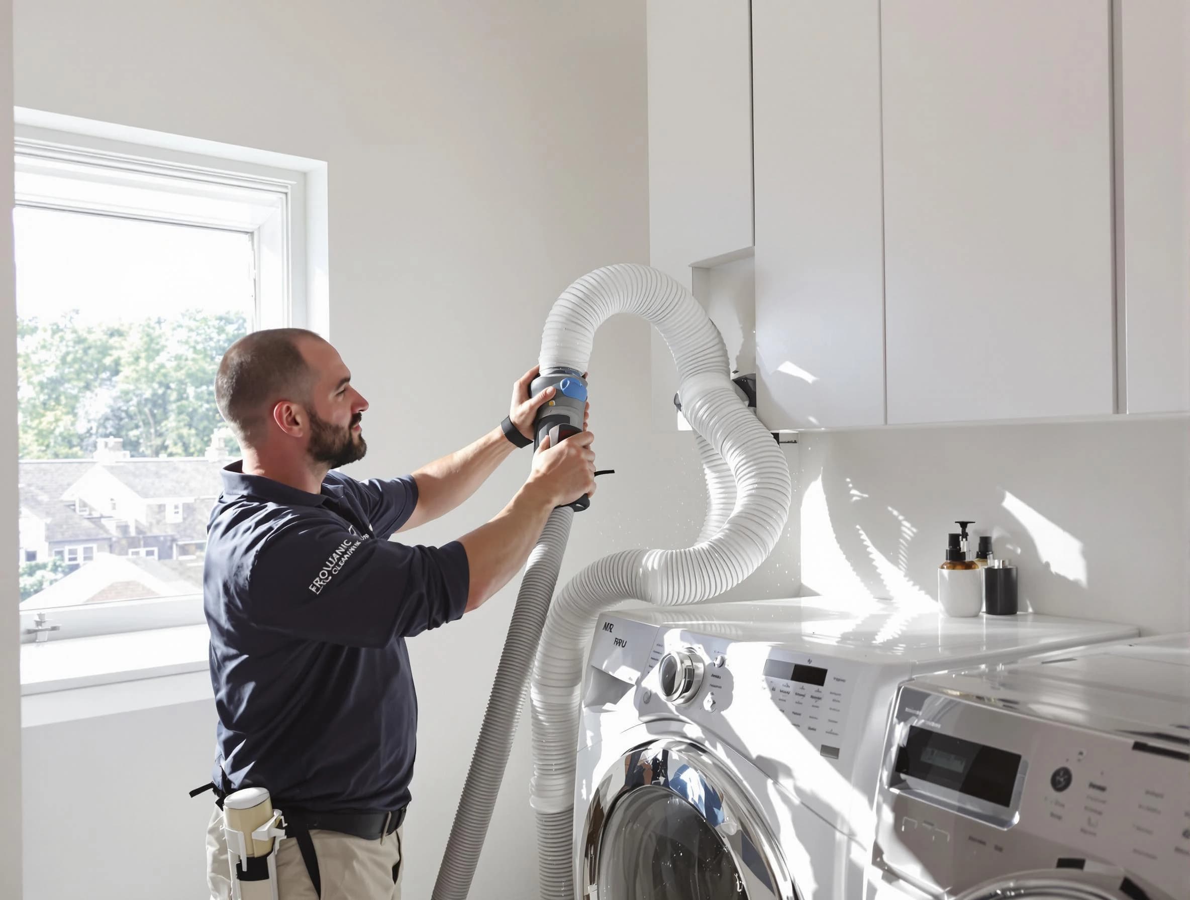 Certified Midvale Dryer Vent Cleaning technician performing dryer vent cleaning in Midvale
