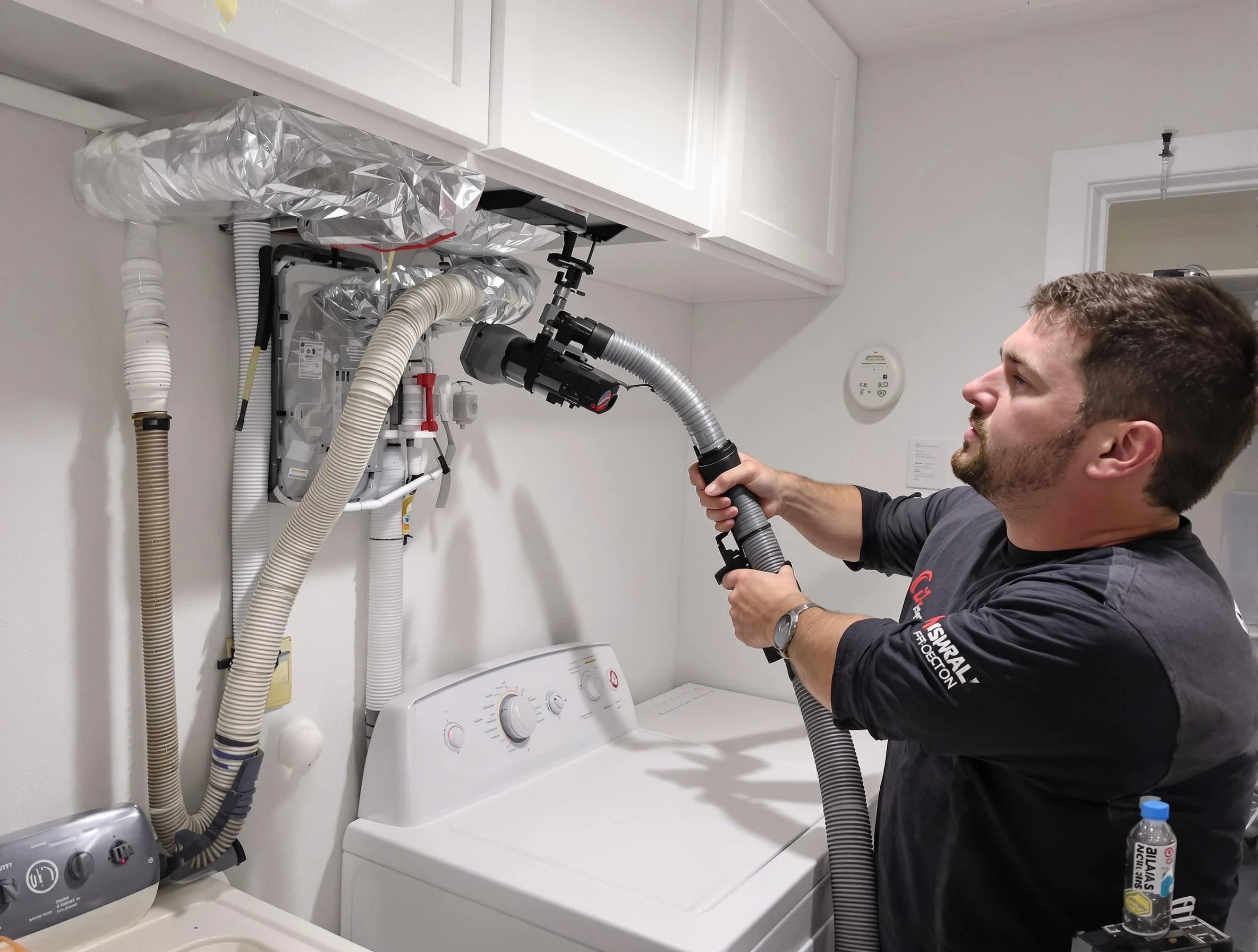 Midvale Dryer Vent Cleaning certified technician performing safety-focused gas dryer vent cleaning in Midvale
