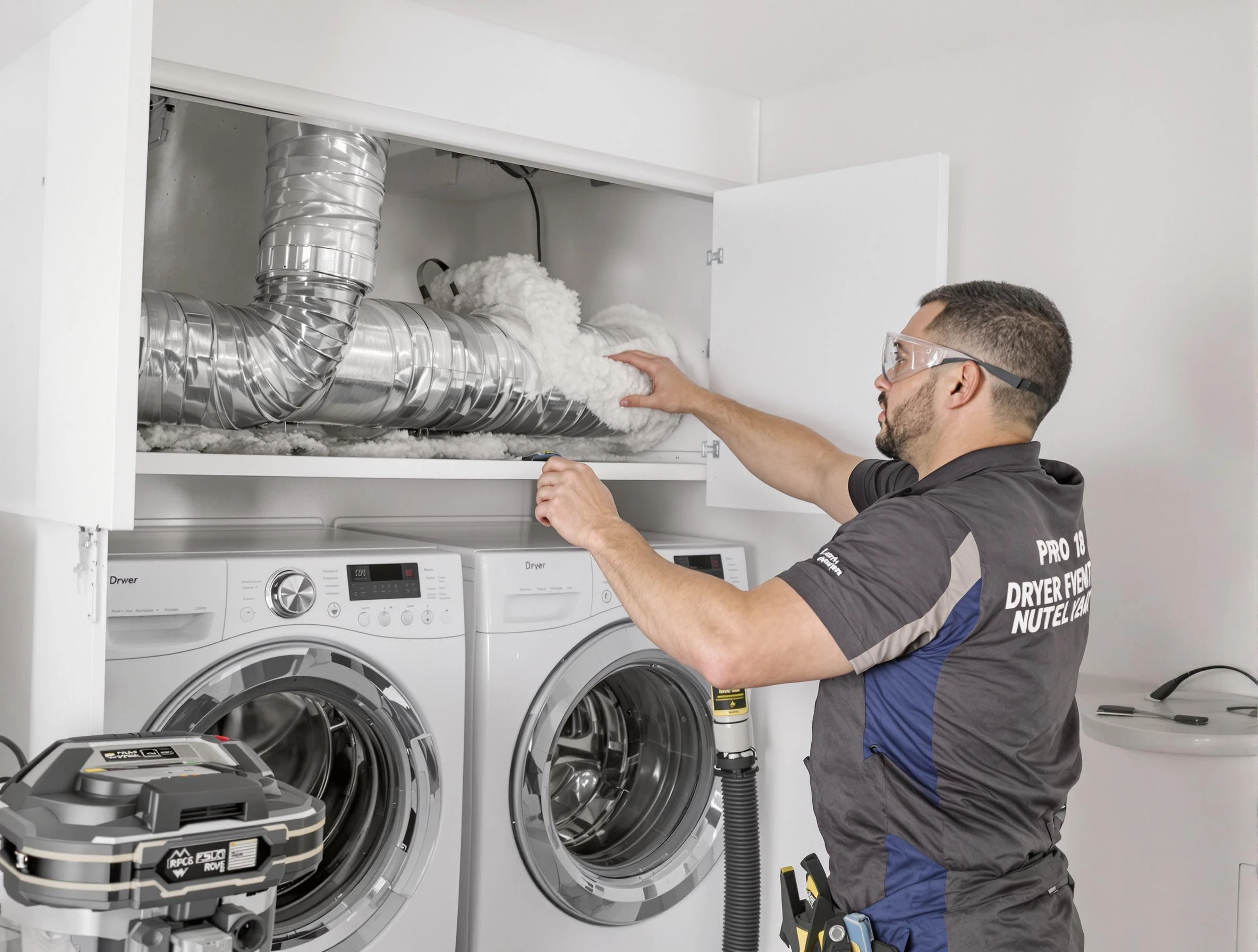 Midvale Dryer Vent Cleaning certified technician performing specialized gas dryer vent cleaning in Midvale